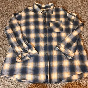 Magellan Outdoors Womens 3XL Plaid Flannel Shirt Long Sleeve Button Up